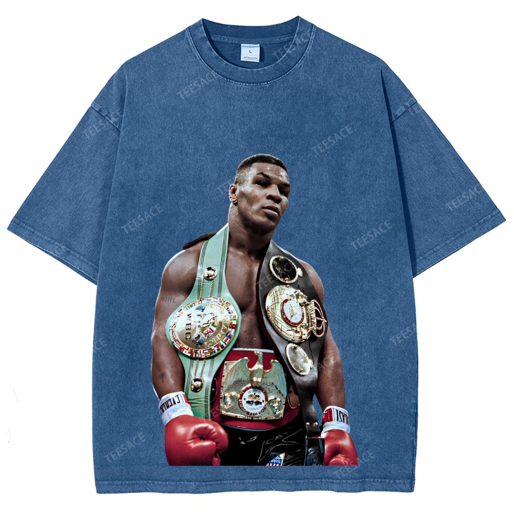 Vintage Style Unisex-Adult Oversized Washed Street T-shirt MIKE TYSON 11.18 TEE