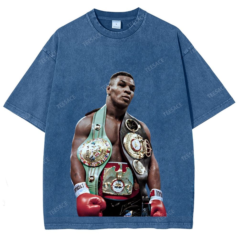 Vintage Style Unisex-Adult Oversized Washed Street T-shirt MIKE TYSON 11.18 TEE