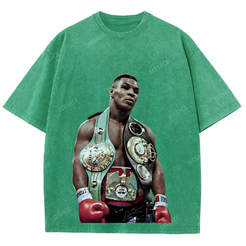 Vintage Style Unisex-Adult Oversized Washed Street T-shirt MIKE TYSON 11.18 TEE
