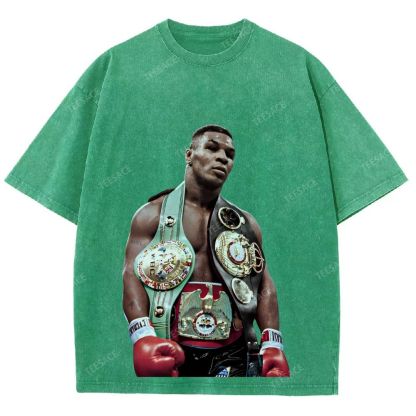 Vintage Style Unisex-Adult Oversized Washed Street T-shirt MIKE TYSON 11.18 TEE