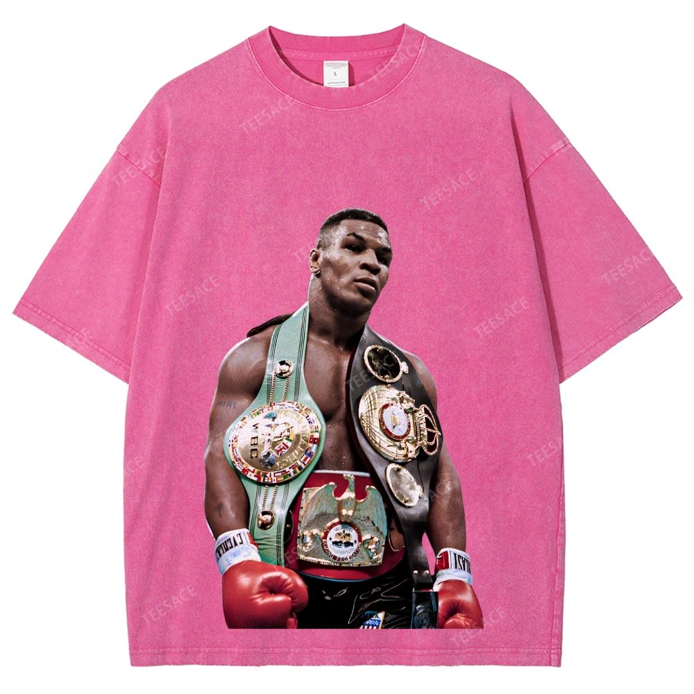 Vintage Style Unisex-Adult Oversized Washed Street T-shirt MIKE TYSON 11.18 TEE