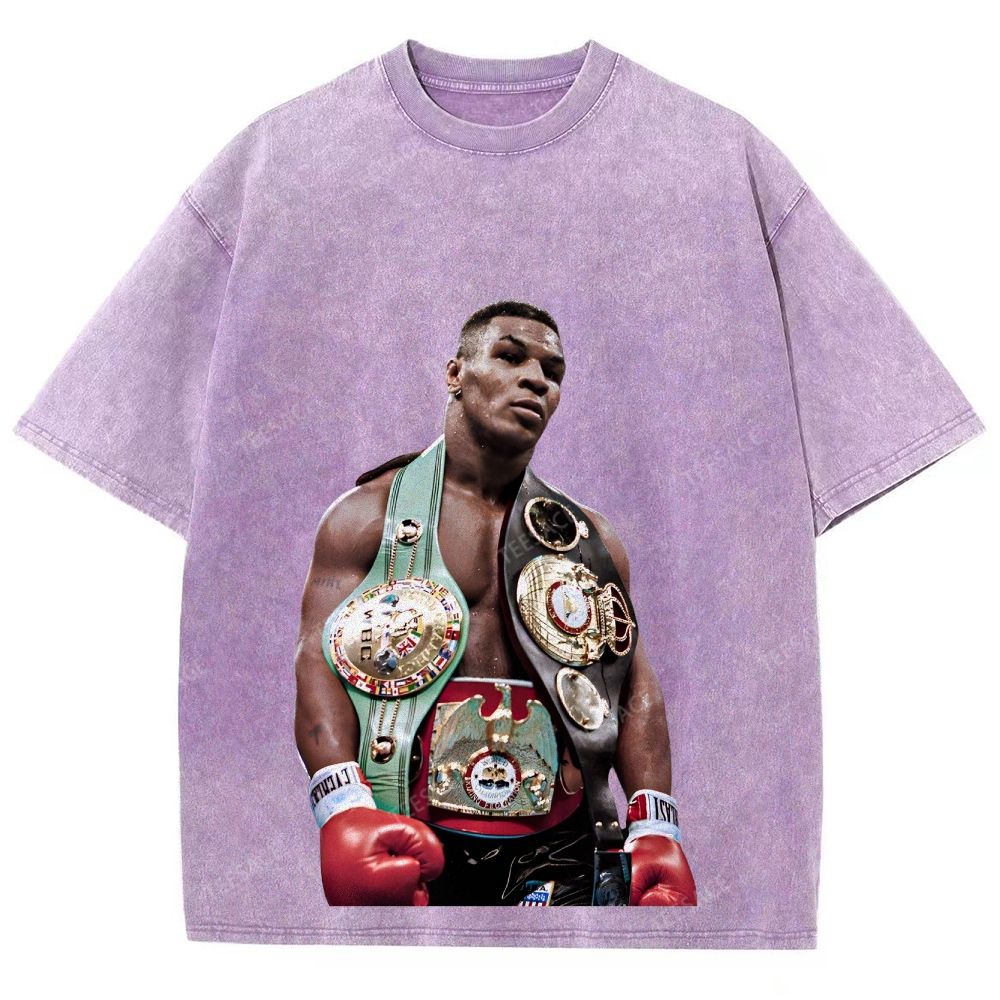 Vintage Style Unisex-Adult Oversized Washed Street T-shirt MIKE TYSON 11.18 TEE