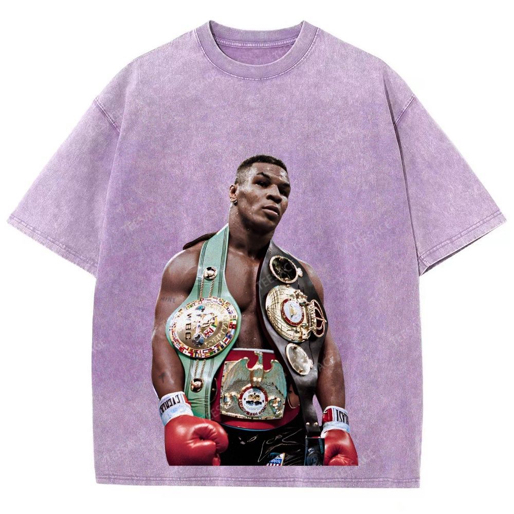 Vintage Style Unisex-Adult Oversized Washed Street T-shirt MIKE TYSON 11.18 TEE