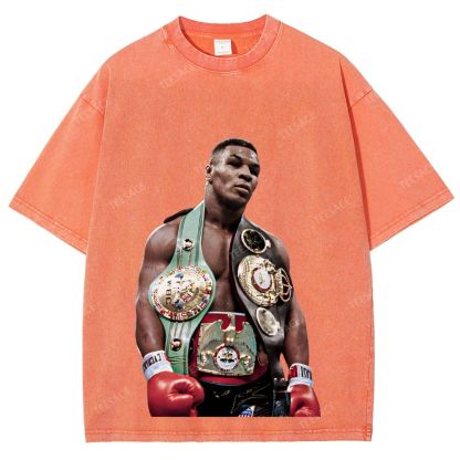 Vintage Style Unisex-Adult Oversized Washed Street T-shirt MIKE TYSON 11.18 TEE