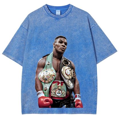 Vintage Style Unisex-Adult Oversized Washed Street T-shirt MIKE TYSON 11.18 TEE