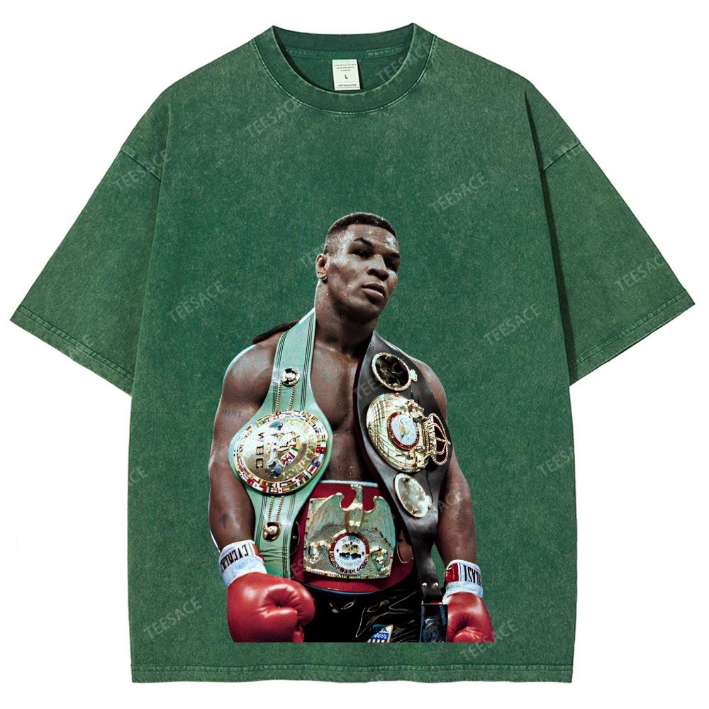 Vintage Style Unisex-Adult Oversized Washed Street T-shirt MIKE TYSON 11.18 TEE