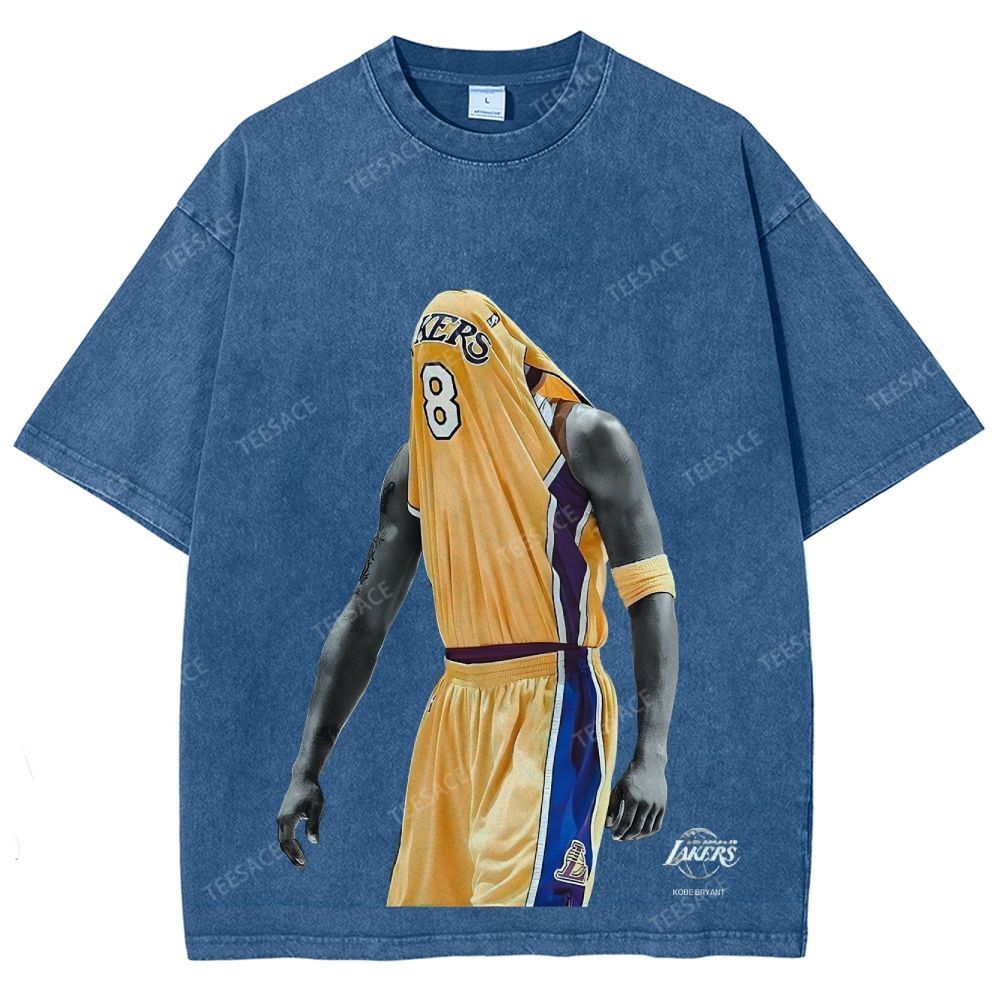 Vintage Style Unisex-Adult Oversized Washed Street T-shirt KOBE V2 TEE