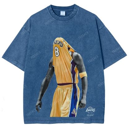 Vintage Style Unisex-Adult Oversized Washed Street T-shirt KOBE V2 TEE