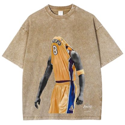 Vintage Style Unisex-Adult Oversized Washed Street T-shirt KOBE V2 TEE