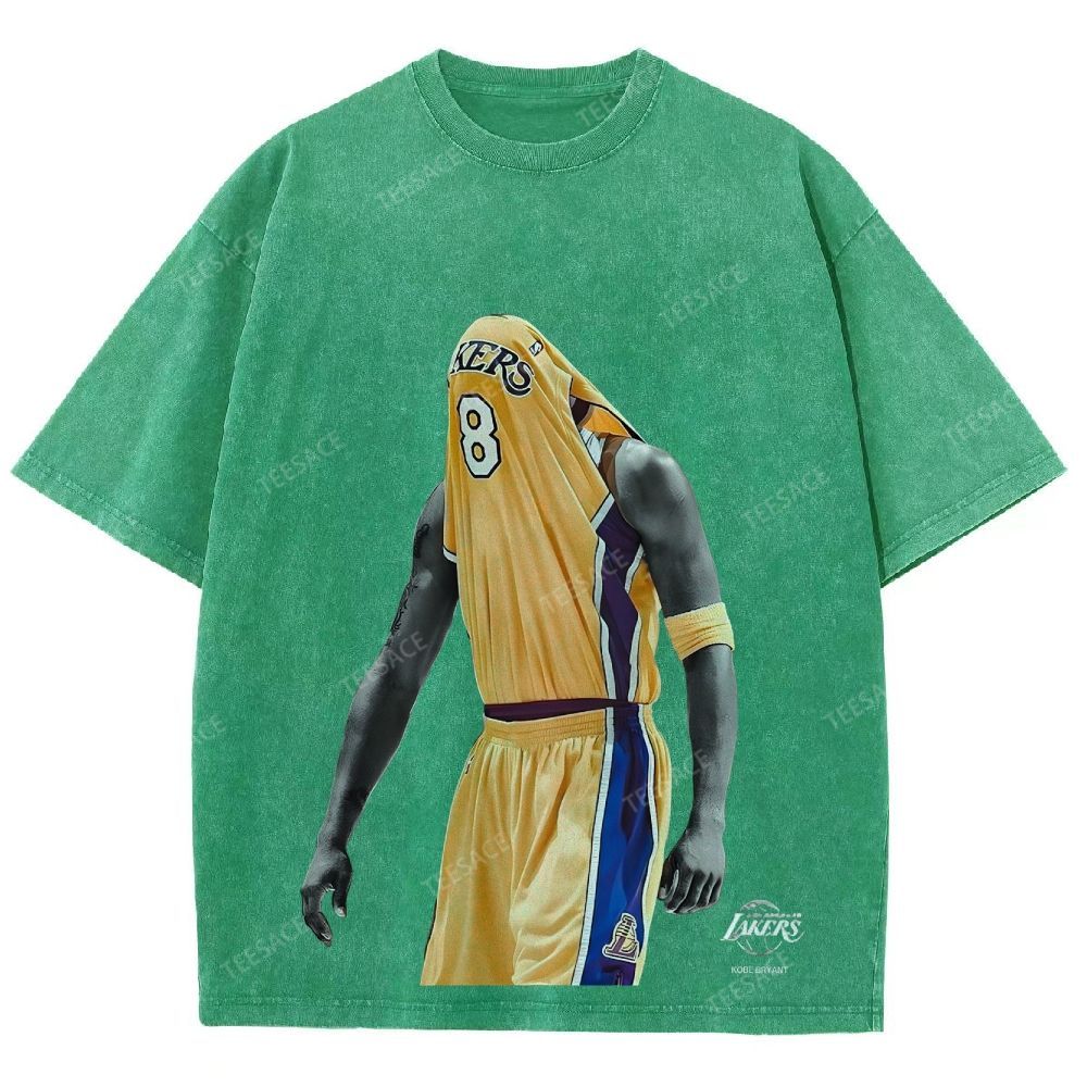 Vintage Style Unisex-Adult Oversized Washed Street T-shirt KOBE V2 TEE