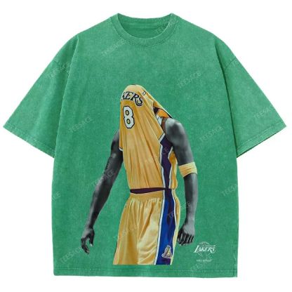 Vintage Style Unisex-Adult Oversized Washed Street T-shirt KOBE V2 TEE