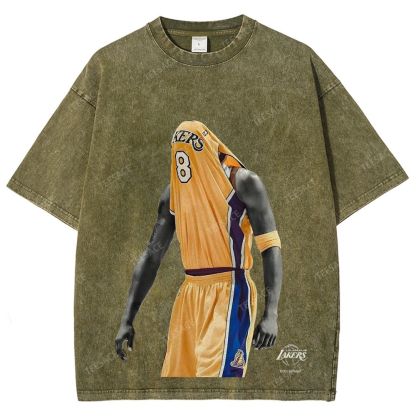 Vintage Style Unisex-Adult Oversized Washed Street T-shirt KOBE V2 TEE