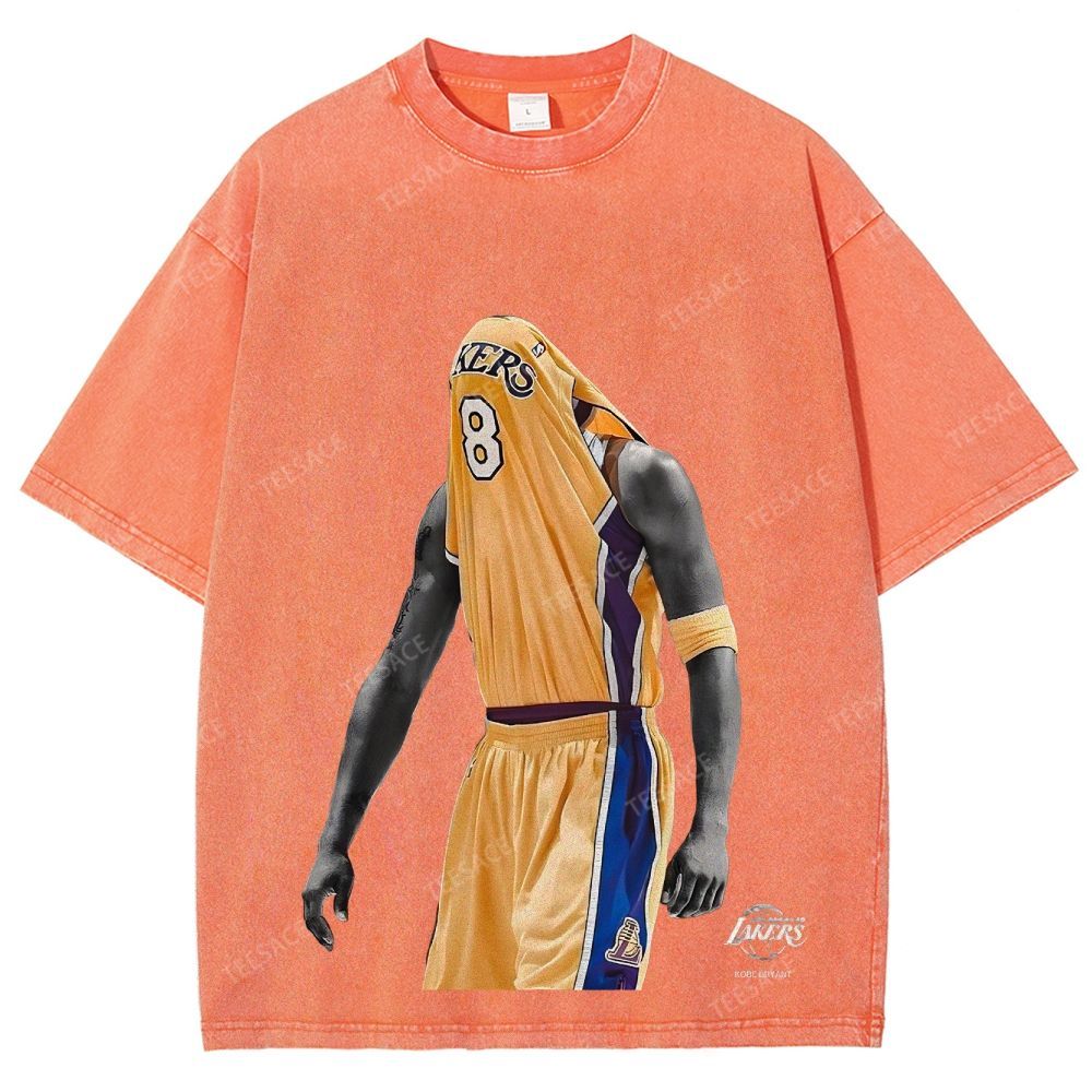 Vintage Style Unisex-Adult Oversized Washed Street T-shirt KOBE V2 TEE