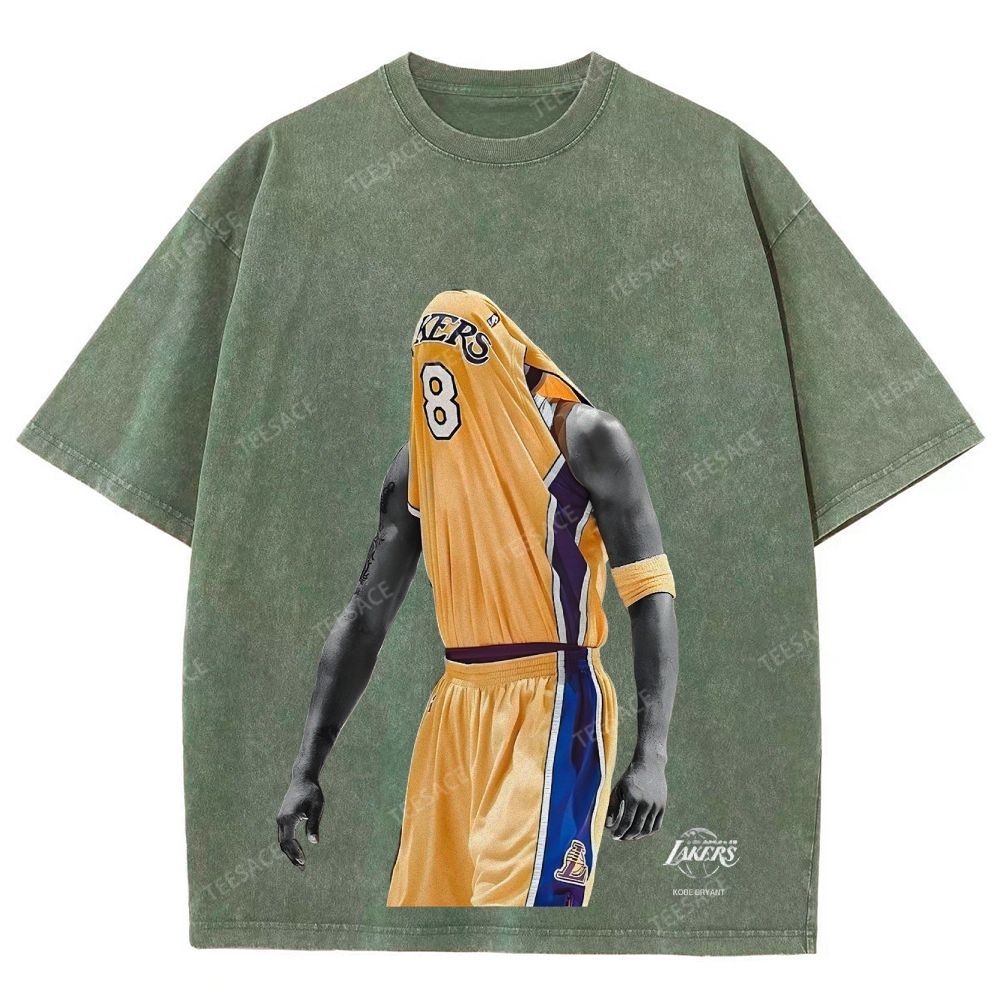 Vintage Style Unisex-Adult Oversized Washed Street T-shirt KOBE V2 TEE