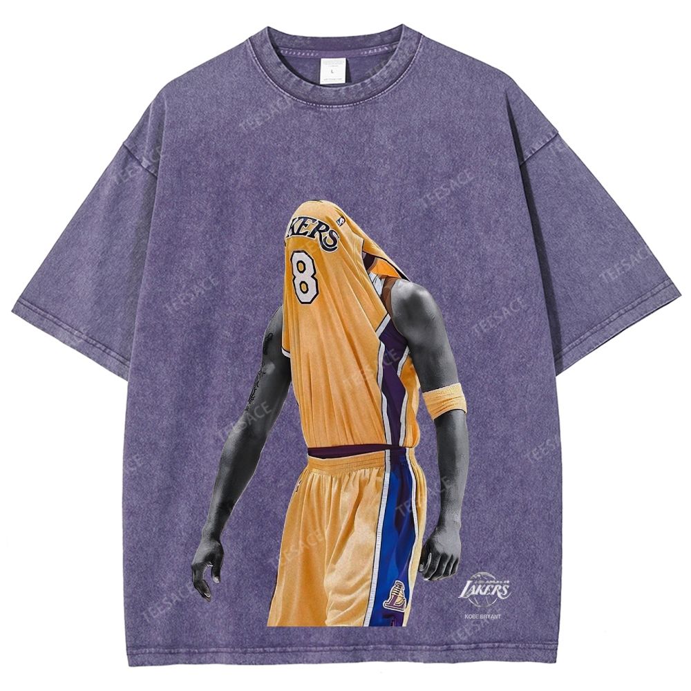 Vintage Style Unisex-Adult Oversized Washed Street T-shirt KOBE V2 TEE