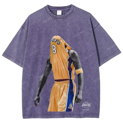 Vintage Style Unisex-Adult Oversized Washed Street T-shirt KOBE V2 TEE