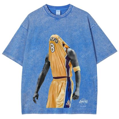 Vintage Style Unisex-Adult Oversized Washed Street T-shirt KOBE V2 TEE