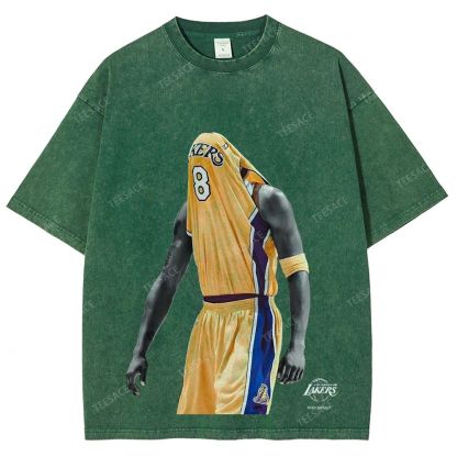 Vintage Style Unisex-Adult Oversized Washed Street T-shirt KOBE V2 TEE