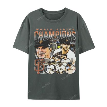 Unisex-Adult Ultra Cotton Washed T-Shirt Graphic 2014 WORLD SERIES CHAMPS - GIANTS TEE - [DS]
