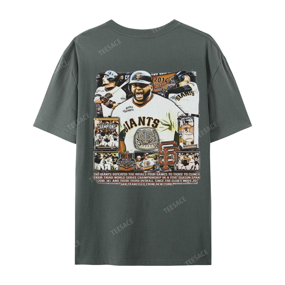 Unisex-Adult Ultra Cotton Washed T-Shirt Graphic 2014 WORLD SERIES CHAMPS - GIANTS TEE - [DS]