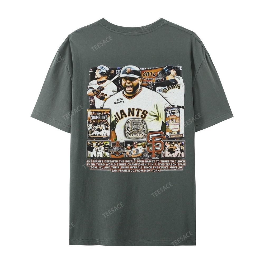 Unisex-Adult Ultra Cotton Washed T-Shirt Graphic 2014 WORLD SERIES CHAMPS - GIANTS TEE - [DS]