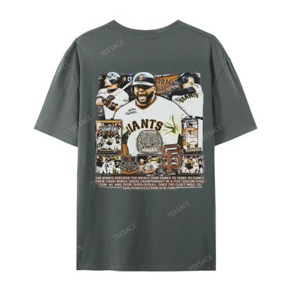 Unisex-Adult Ultra Cotton Washed T-Shirt Graphic 2014 WORLD SERIES CHAMPS - GIANTS TEE - [DS]