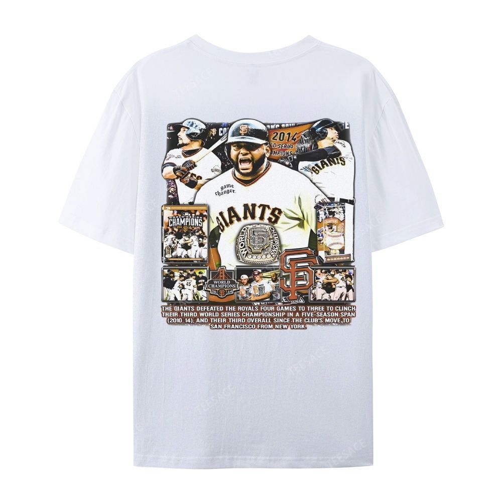 Unisex-Adult Ultra Cotton Washed T-Shirt Graphic 2014 WORLD SERIES CHAMPS - GIANTS TEE - [DS]