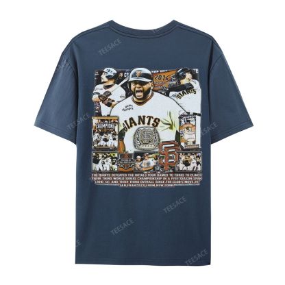 Unisex-Adult Ultra Cotton Washed T-Shirt Graphic 2014 WORLD SERIES CHAMPS - GIANTS TEE - [DS]