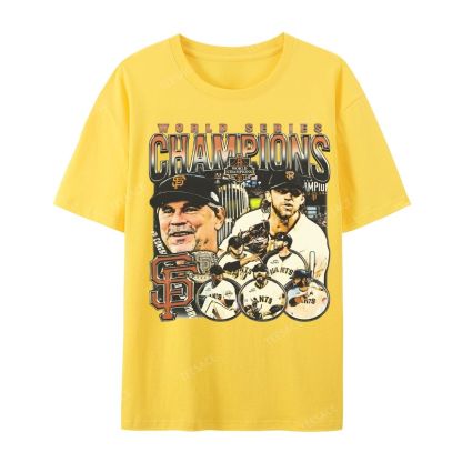 Unisex-Adult Ultra Cotton Washed T-Shirt Graphic 2014 WORLD SERIES CHAMPS - GIANTS TEE - [DS]