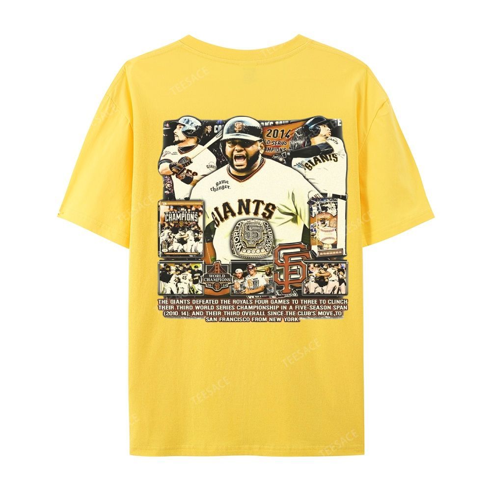 Unisex-Adult Ultra Cotton Washed T-Shirt Graphic 2014 WORLD SERIES CHAMPS - GIANTS TEE - [DS]