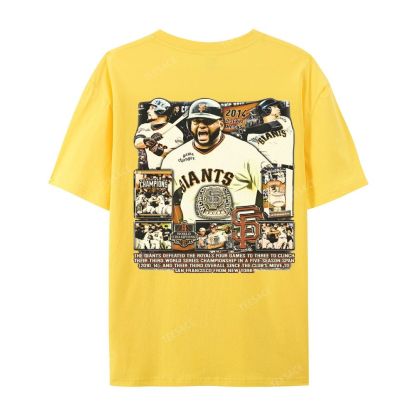 Unisex-Adult Ultra Cotton Washed T-Shirt Graphic 2014 WORLD SERIES CHAMPS - GIANTS TEE - [DS]