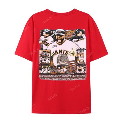 Unisex-Adult Ultra Cotton Washed T-Shirt Graphic 2014 WORLD SERIES CHAMPS - GIANTS TEE - [DS]