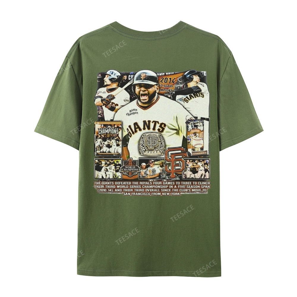 Unisex-Adult Ultra Cotton Washed T-Shirt Graphic 2014 WORLD SERIES CHAMPS - GIANTS TEE - [DS]