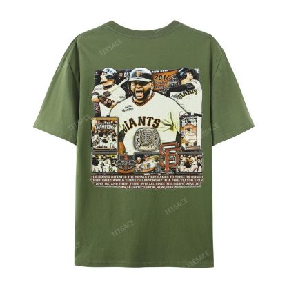 Unisex-Adult Ultra Cotton Washed T-Shirt Graphic 2014 WORLD SERIES CHAMPS - GIANTS TEE - [DS]