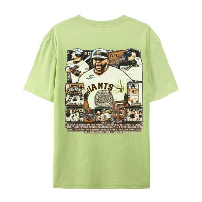 Unisex-Adult Ultra Cotton Washed T-Shirt Graphic 2014 WORLD SERIES CHAMPS - GIANTS TEE - [DS]