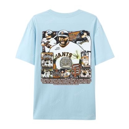 Unisex-Adult Ultra Cotton Washed T-Shirt Graphic 2014 WORLD SERIES CHAMPS - GIANTS TEE - [DS]