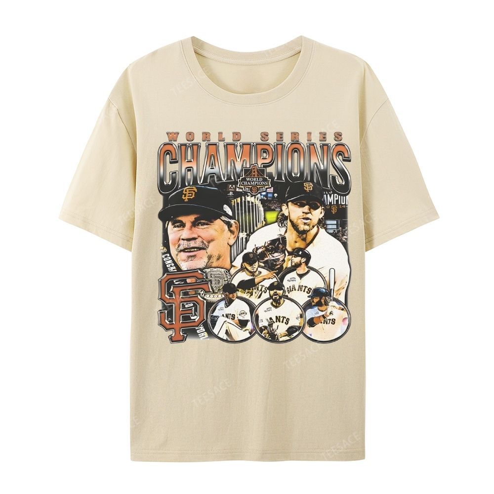 Unisex-Adult Ultra Cotton Washed T-Shirt Graphic 2014 WORLD SERIES CHAMPS - GIANTS TEE - [DS]
