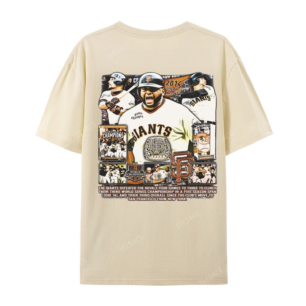 Unisex-Adult Ultra Cotton Washed T-Shirt Graphic 2014 WORLD SERIES CHAMPS - GIANTS TEE - [DS]