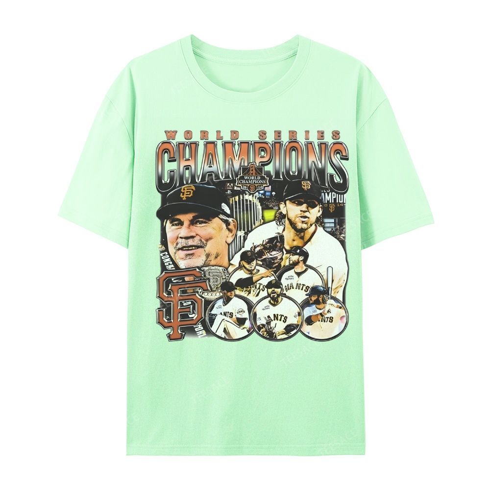 Unisex-Adult Ultra Cotton Washed T-Shirt Graphic 2014 WORLD SERIES CHAMPS - GIANTS TEE - [DS]