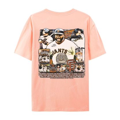 Unisex-Adult Ultra Cotton Washed T-Shirt Graphic 2014 WORLD SERIES CHAMPS - GIANTS TEE - [DS]