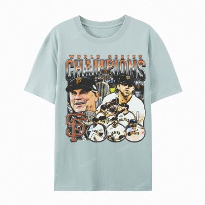 Unisex-Adult Ultra Cotton Washed T-Shirt Graphic 2014 WORLD SERIES CHAMPS - GIANTS TEE - [DS]