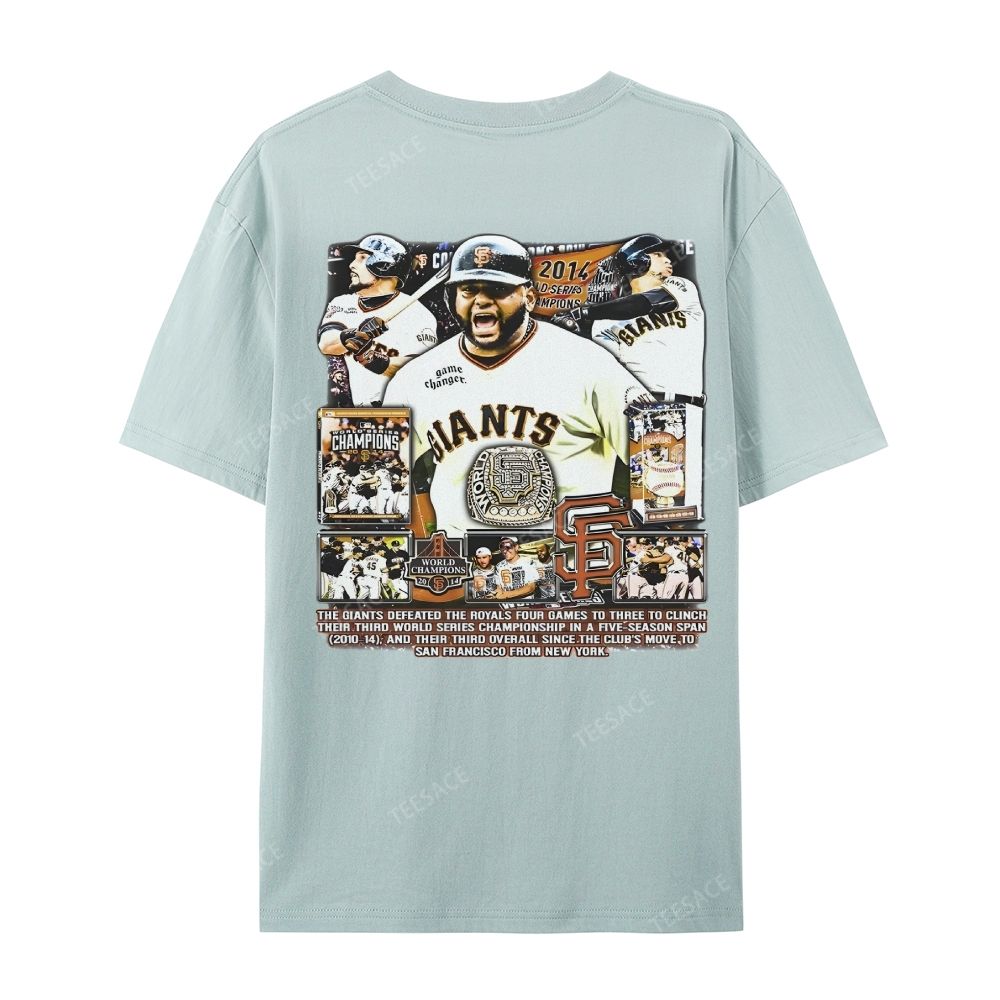 Unisex-Adult Ultra Cotton Washed T-Shirt Graphic 2014 WORLD SERIES CHAMPS - GIANTS TEE - [DS]