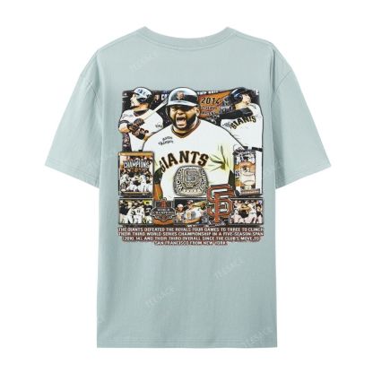 Unisex-Adult Ultra Cotton Washed T-Shirt Graphic 2014 WORLD SERIES CHAMPS - GIANTS TEE - [DS]