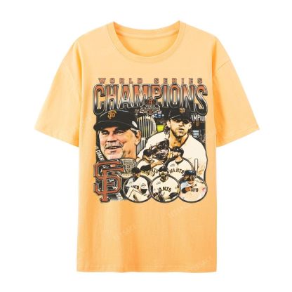 Unisex-Adult Ultra Cotton Washed T-Shirt Graphic 2014 WORLD SERIES CHAMPS - GIANTS TEE - [DS]