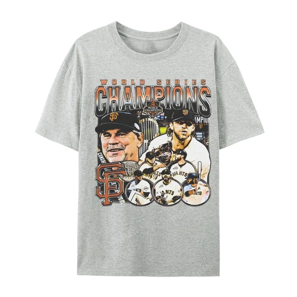 Unisex-Adult Ultra Cotton Washed T-Shirt Graphic 2014 WORLD SERIES CHAMPS - GIANTS TEE - [DS]