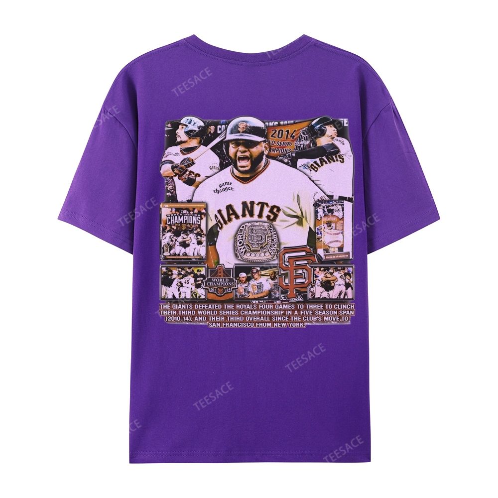 Unisex-Adult Ultra Cotton Washed T-Shirt Graphic 2014 WORLD SERIES CHAMPS - GIANTS TEE - [DS]