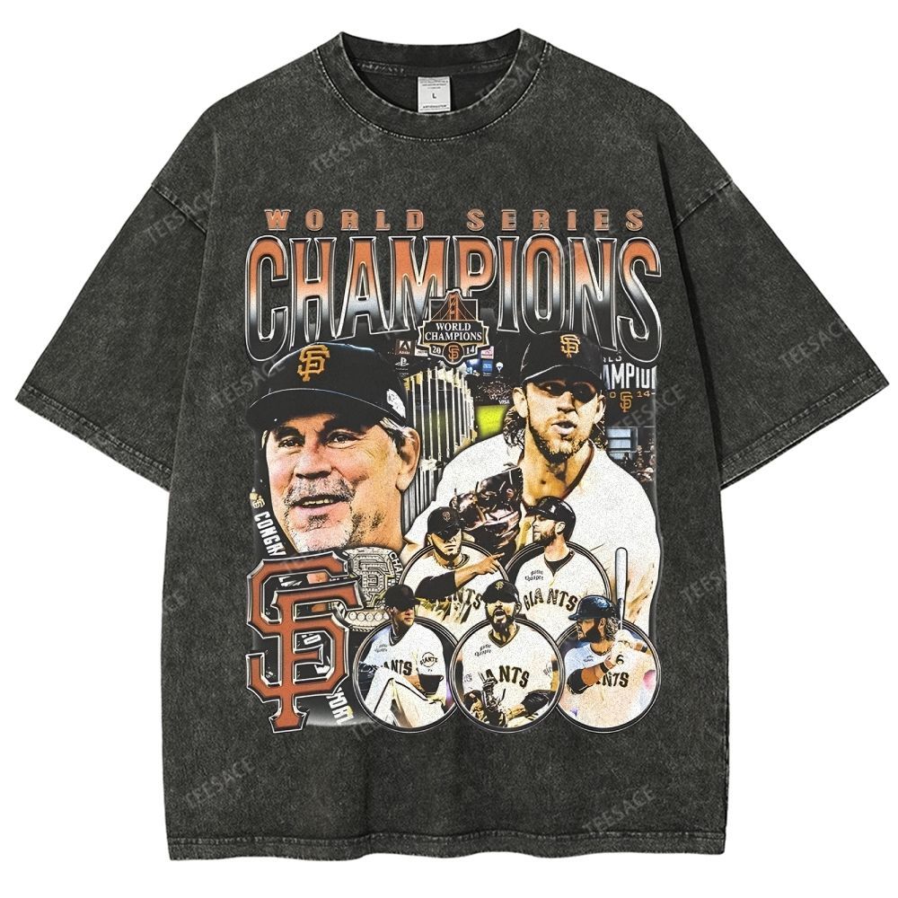 Unisex-Adult Ultra Cotton Washed T-Shirt Graphic 2014 WORLD SERIES CHA