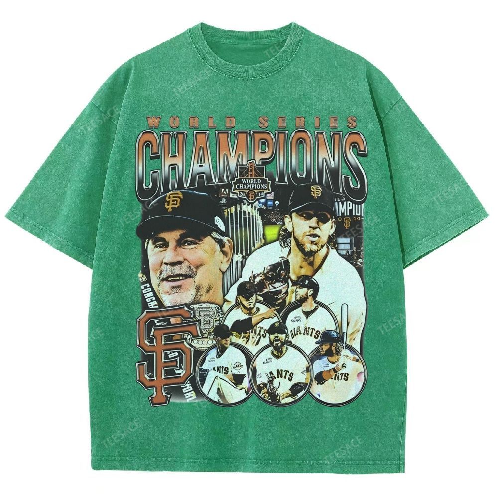 Unisex-Adult Ultra Cotton Washed T-Shirt Graphic 2014 WORLD SERIES CHAMPS - GIANTS TEE - [DS]