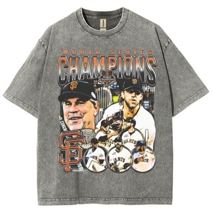Unisex-Adult Ultra Cotton Washed T-Shirt Graphic 2014 WORLD SERIES CHAMPS - GIANTS TEE - [DS]