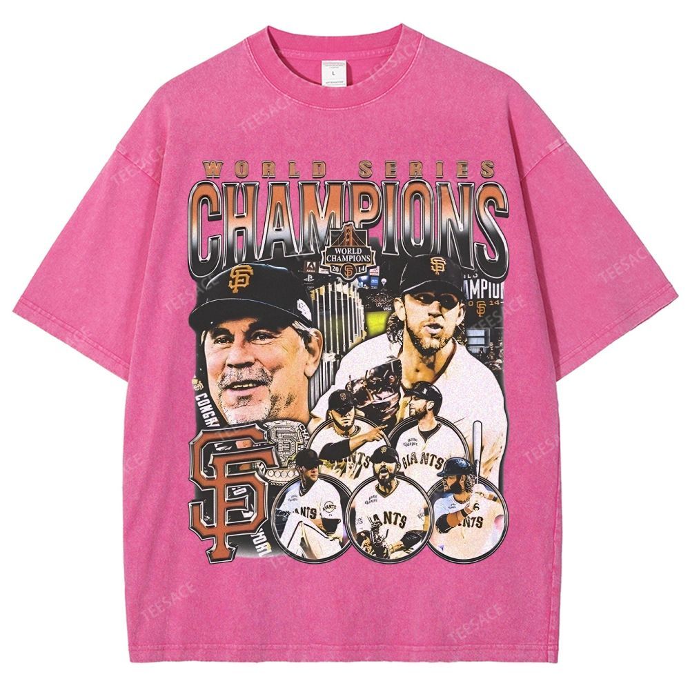 Unisex-Adult Ultra Cotton Washed T-Shirt Graphic 2014 WORLD SERIES CHAMPS - GIANTS TEE - [DS]